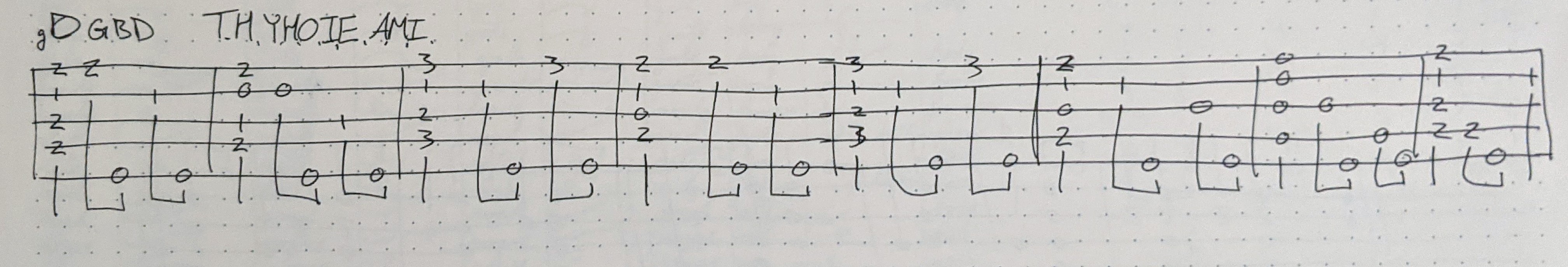 handwritten tablature